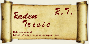 Raden Trišić vizit kartica